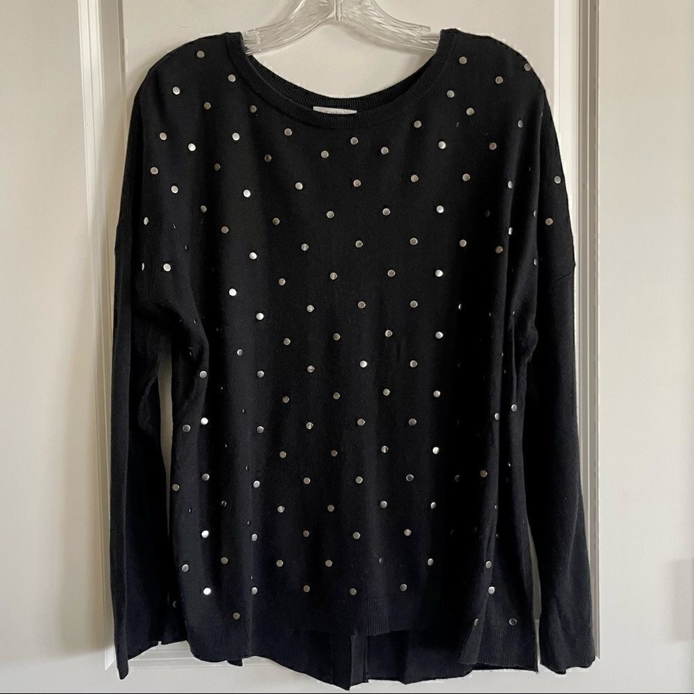 Caslon cashmere blend sweater with silver grommets